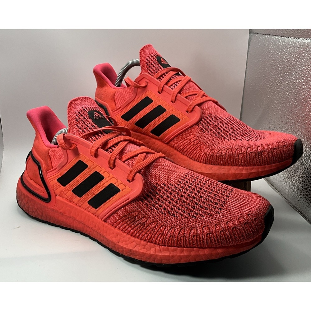 Adidas Ultraboost 20 Signal Pink Black Mens Running Shoes FW8728 Size 11 Knit